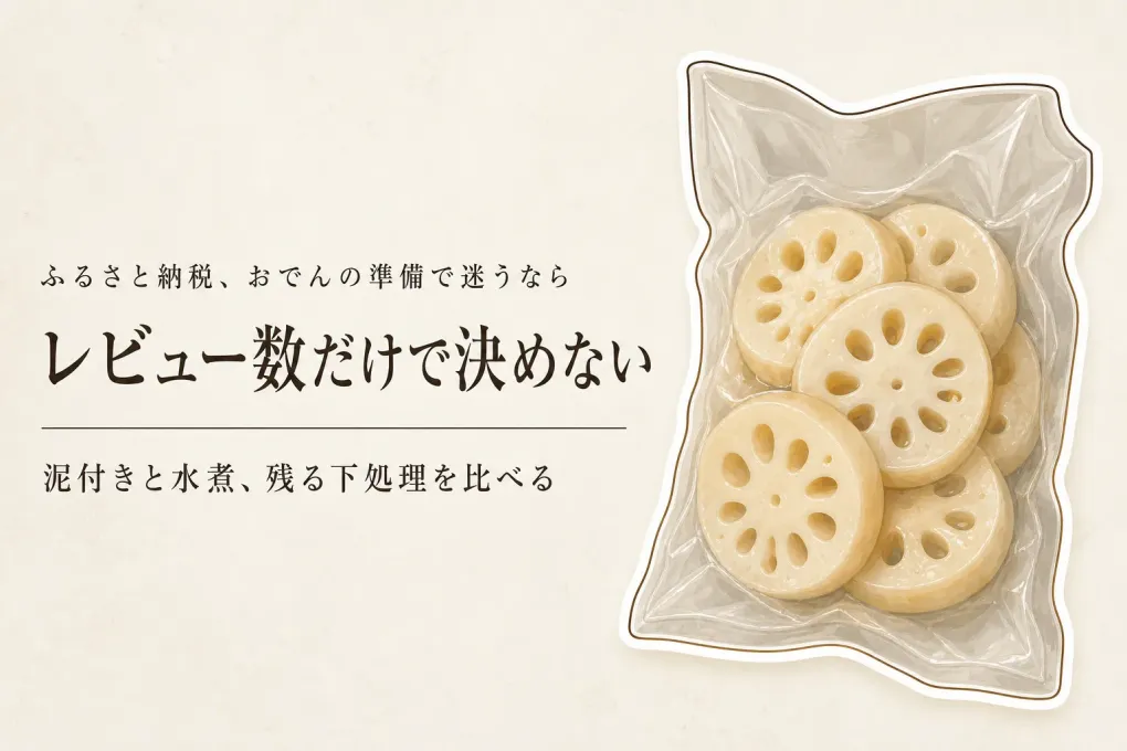 ふるさと納税れんこんランキング｜レビュー数の多い生れんこん・水煮をおでん・煮物用に比較